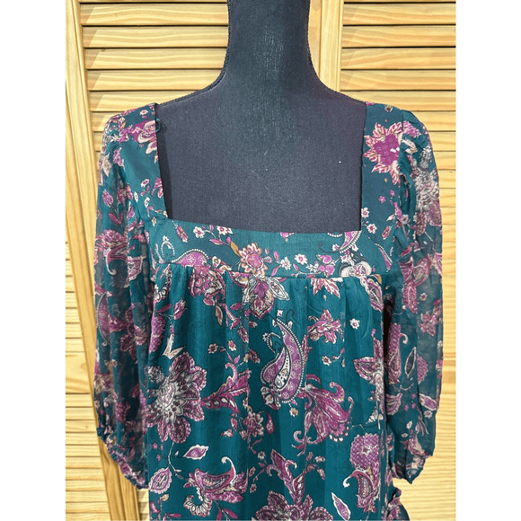 BAND OF THE FREE MANDY MINI DRESS IN PINE BERRY SQUARE NECK S-NEW - Picture 8 of 10